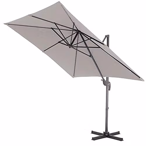 ACAZA Kantelbare Zweefparasol Donkergrijs, Vierkant Zeil, 250 x 250 cm
