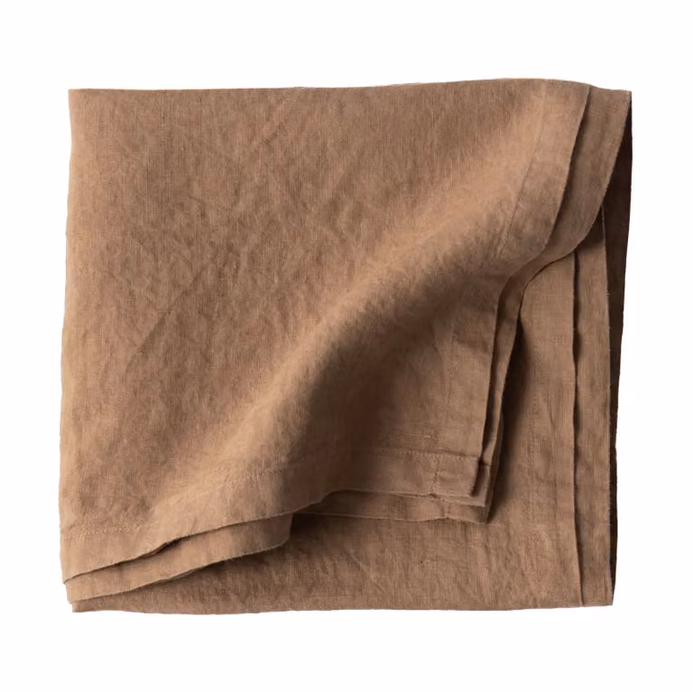 Tell Me More Linnen tafelkleed Hazelnut 175 x 175 cm