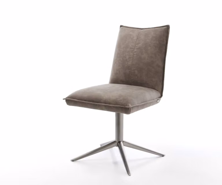 DELIFE Draaistoel Modern Beige Microvezel met Metalen Onderstel en 360 graden Draaibaarheid