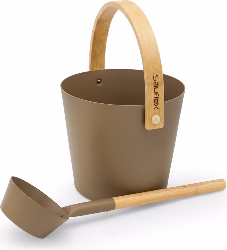 SAUFLEX Aluminium emmer van 5 liter met scheplepel - Bruin