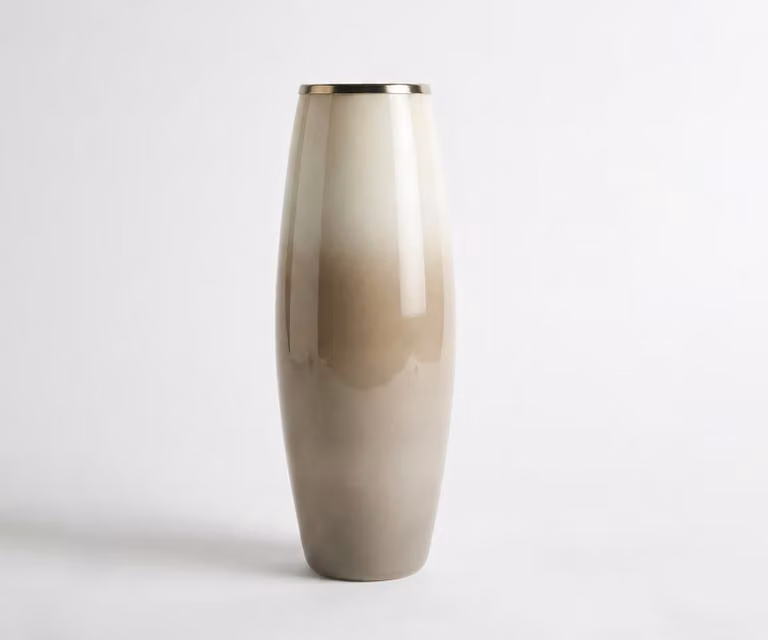 DELIFE Vaas Velino Handgemaakt Glas Vanilla Mokka B: 25 cm, D: 25 cm, H: 79 cm