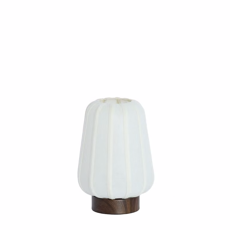 Light & Living Bibury Nachtkastlamp met wit linnen kap - Wit - Ø 20 cm