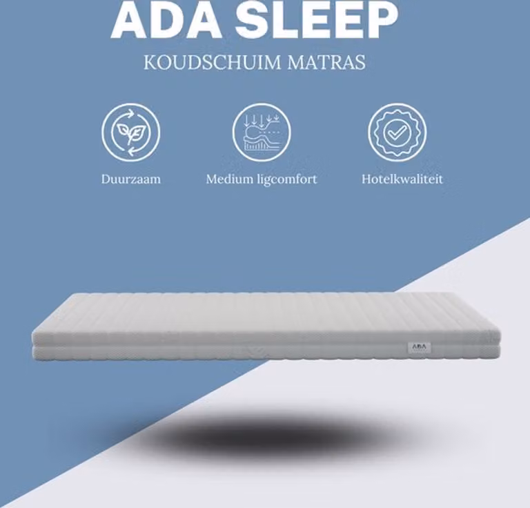 Ada Sleep HR Koudschuim Topper - Orthopedisch Topmatras - HR+ Technologie - Gemiddeld - 160 x 200 x 9 cm