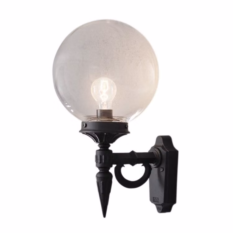 Klassieke wandlamp Orion Konstsmide - Zwart - Aluminium en Glas