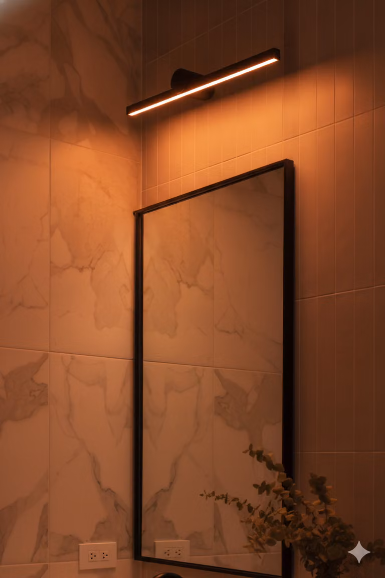 Lyora Breggo Design Wandlamp zwart aluminium met LED voor badkamer 61 cm