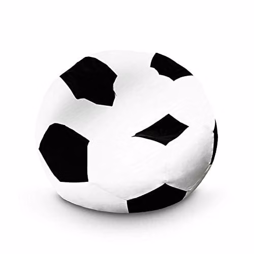 Lumaland Luxe Voetbal Zitzak met Wasbaar Overtrek, Diameter: 90 cm