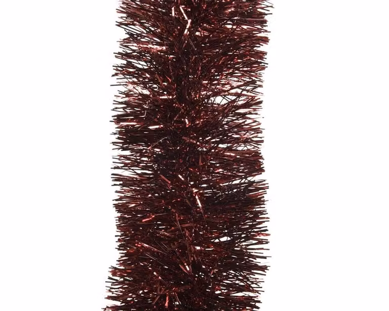 Decoris Lametta guirlande met glans in de kleur ossenbloed