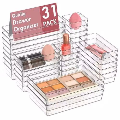 Quirlig Lade-organizer Set, 31 stuks, Transparant, 4 Maten