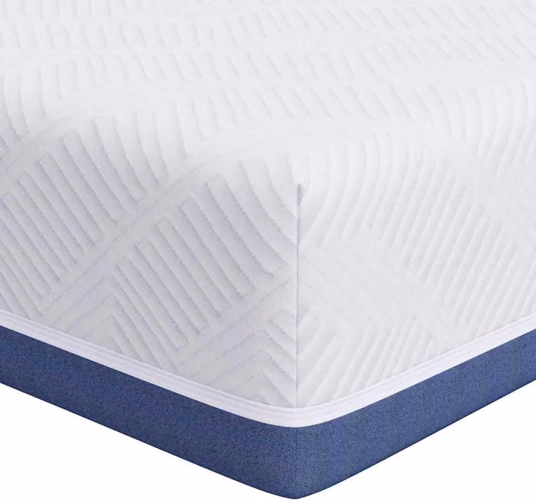 vidaXL Matras voor volwassenen, wit en blauw, 80 x 200 cm, jacquardstof