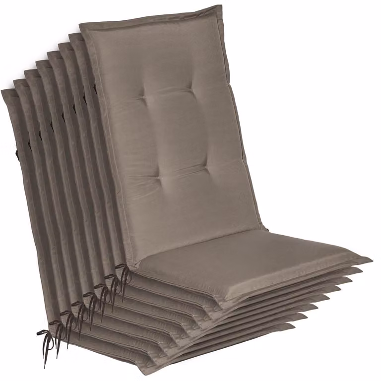Beautissu set van 8 tuinstoelhoezen model Loft HL, kleur taupe, B/D/H: 120 x 50 x 6 cm