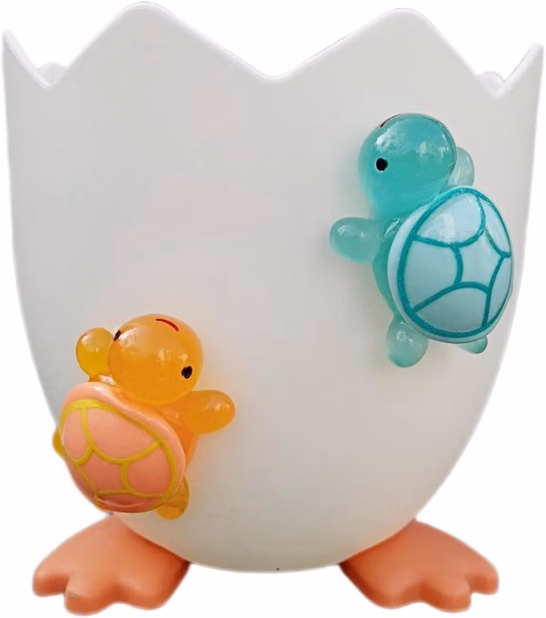 Decoratieve plantenpot Eierschaal met schildpad accent, meerkleurig, 95 x 115 cm