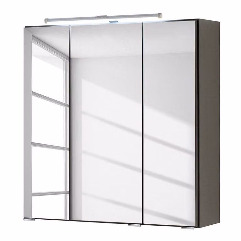 Held Möbel Spiegelkast voor de badkamer met LED-verlichting, grijs, B: 60 cm, H: 66 cm, D: 20 cm