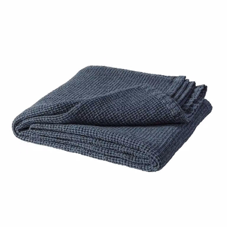 Scandi Living Moss bedsprei Storm Blue (blauw) 260 x 260 cm