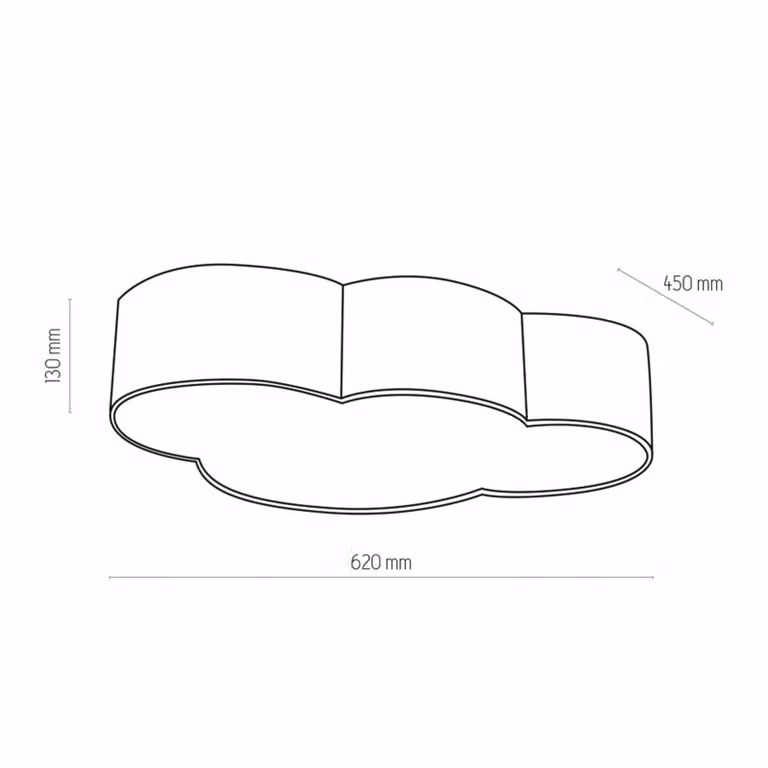 TK Lighting Plafondlamp Cloud wit-roze, 4x E27, B/D/H: 45 x 13 x 62 cm