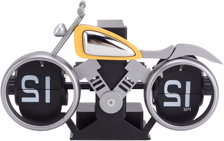 Mechanische Bureauklok met Motorontwerp, Accu Aangedreven Analoge Tafelklok met Alarmfunctie en Uniek Vouwdesign