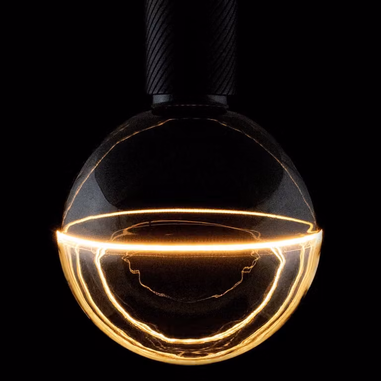 Segula Illusion LED Globe Decoratieve Lichtbron - Zwart en Transparant - E27 - 5W - 240lm - 1900K - Ø 12,5 cm
