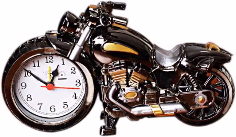 Vintage Motorfiets Alarmklok met Quartz Beweging voor Thuis en Kantoor