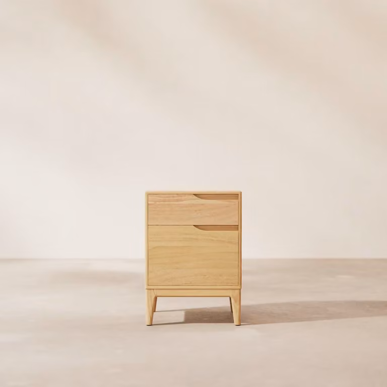 Tikamoon Nachtkastje Gabrielle van licht massief mangohout - Beige