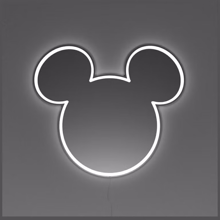 Yellowpop Disney Mickey Spiegel - Neongeel - Zilverkleurig