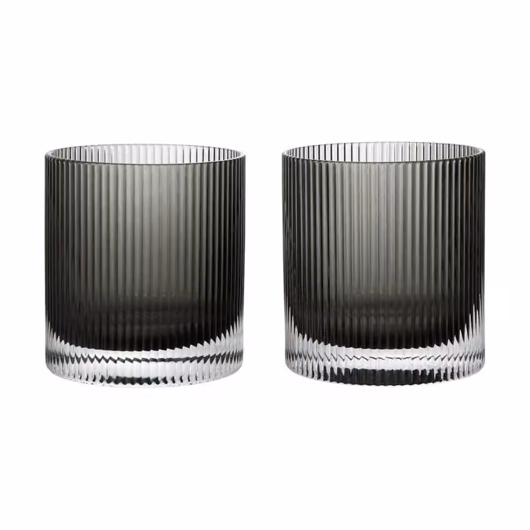 Ferm Living Ripple tumblerglazen, 2-pack, Grey, 250 ml