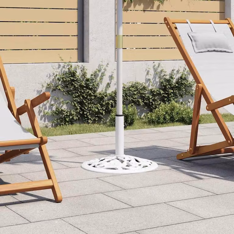 vidaXL Parasolstandaard, wit, 12 kg, 48 cm, gietijzer