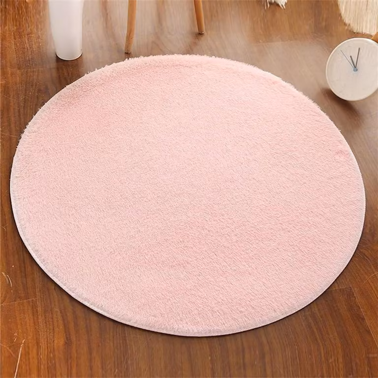 Superzacht Shaggy Vloerkleed - Rond - Roze - Diameter: 80 cm