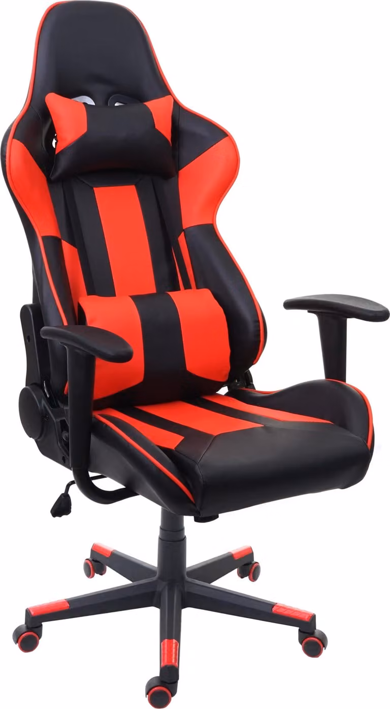Mendler Gamingstoel HWC-F84, Draaistoel, Kunstleer, Zwart/Rood