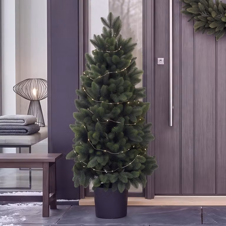 Mendler Kerstboom HWC-R29 Kunstmatige Dennenboom voor Buiten, 85 cm