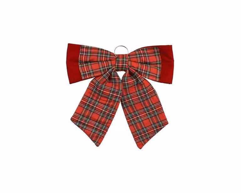 Rode abstracte kerststrik van polyester met geometrisch patroon, 52 cm