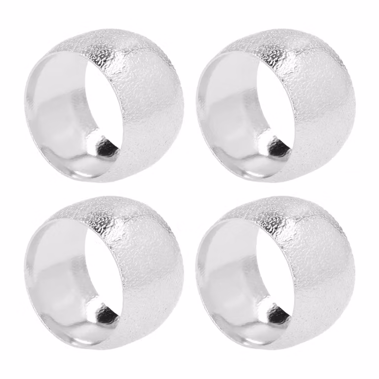 QUVIO Servetringen Set van 4 Zilver