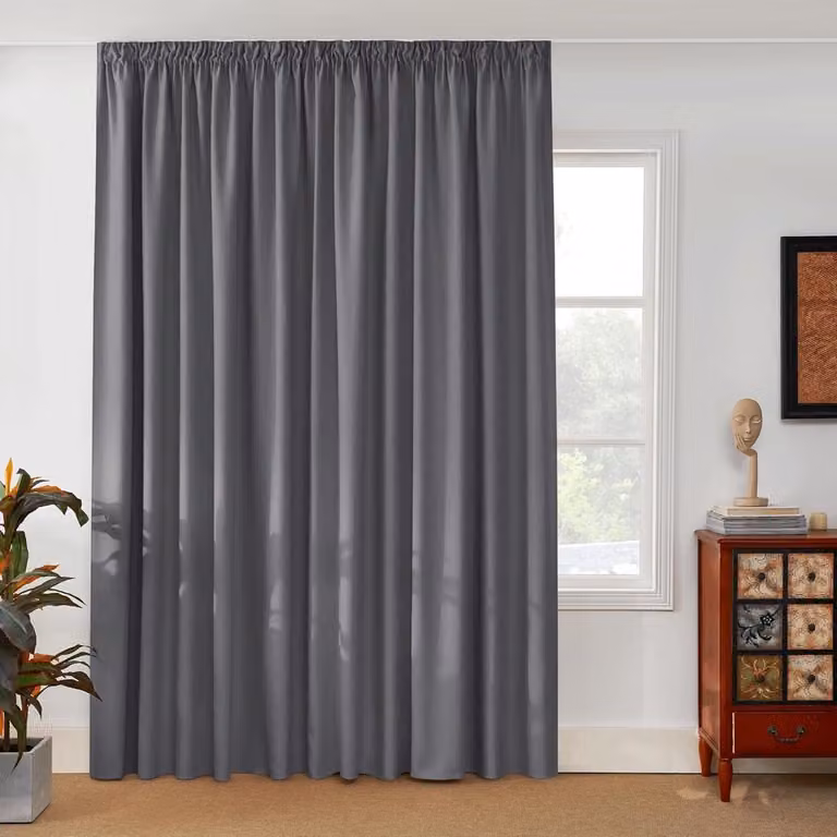 Verduisterende en isolerende gordijnen in grijs met drievoudige weeftechniek - 300 x 260 cm