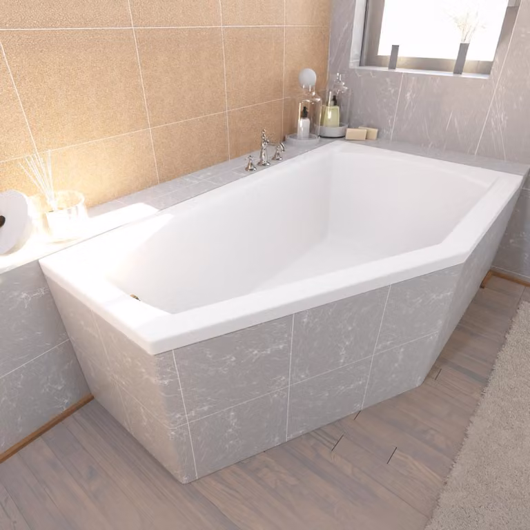Badland Selena Hoekbad met isolatie en sifon, Rechts, B/D: 150 x 90 cm