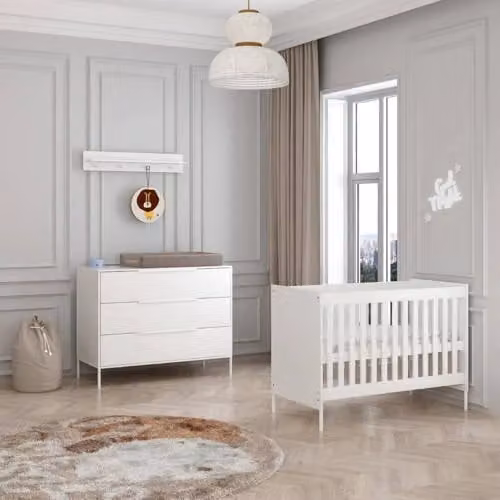 Born Lucky Santiago Babykamer set wit, 2-delig, 60 x 120 cm