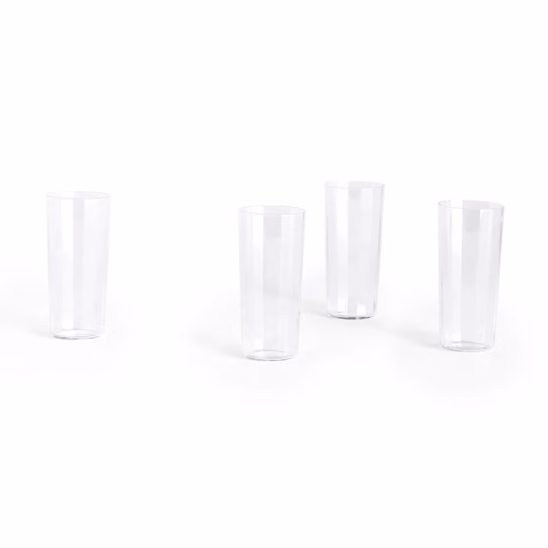 HAY Angle drinkglas 4-pack Tall, transparant, 13 cm