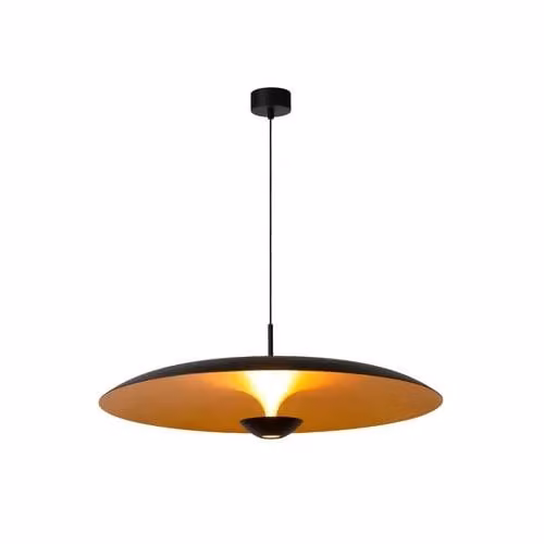 Premium by Lucide Kenneth Design Hanglamp - Zwart en Goud/Messing - Dimbare LED - Ø 80 cm