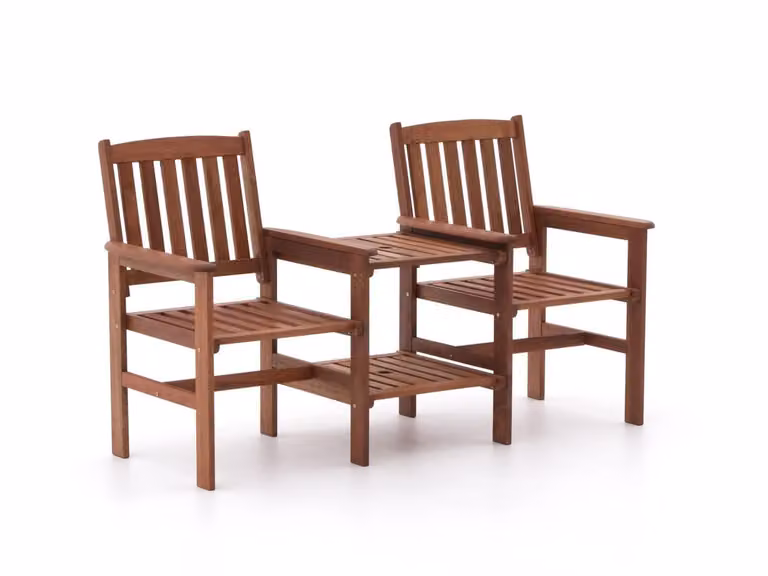 R&S Design Loveseat Tuinbank voor 2 personen, Meranti, Beige/Bruin