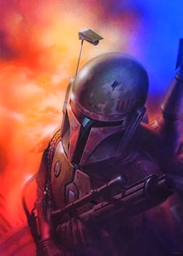 Komar Wandafbeelding Star Wars Classic Mandalorian Kunstdruk Breedte: 50 cm, Hoogte: 70 cm