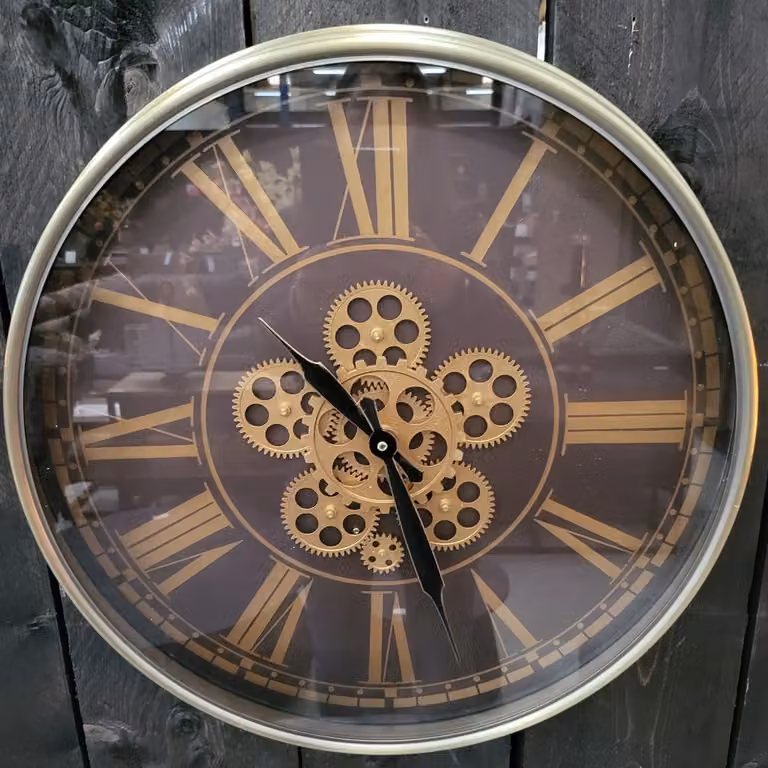Thomas Kent Analoge Wandklok - Modern - Bruin, Goud, Zwart - Diameter: 53 cm