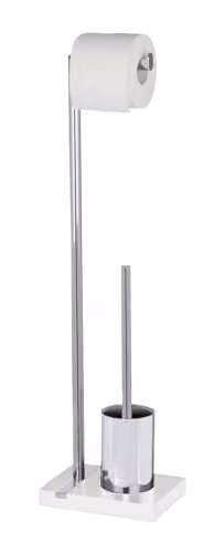 WENKO Staand WC-garnituur Noble White met WC-borstelhouder en toiletrolhouder, wit, B: 20 cm, D: 15 cm, H: 74 cm