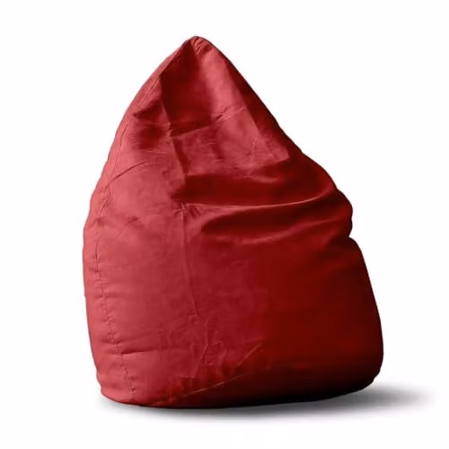 Lumaland Luxe Zitzak Beanbag van Microvelours voor Volwassenen en Kinderen - Rood - 60 x 45 cm