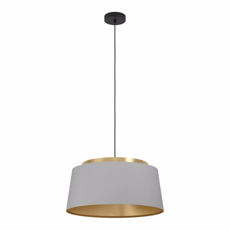 Eglo Almerimar hanglamp zwart messing grijs met textiel Ø 55 cm