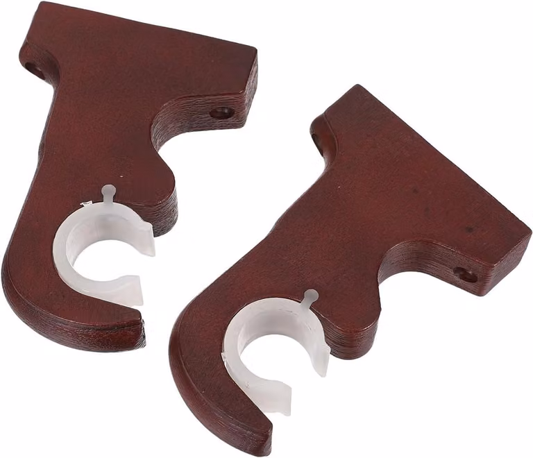 Bruine Gordijnroede Houders - Universele Roedebeugels voor Wandmontage - 13 x 9 x 2.7 cm