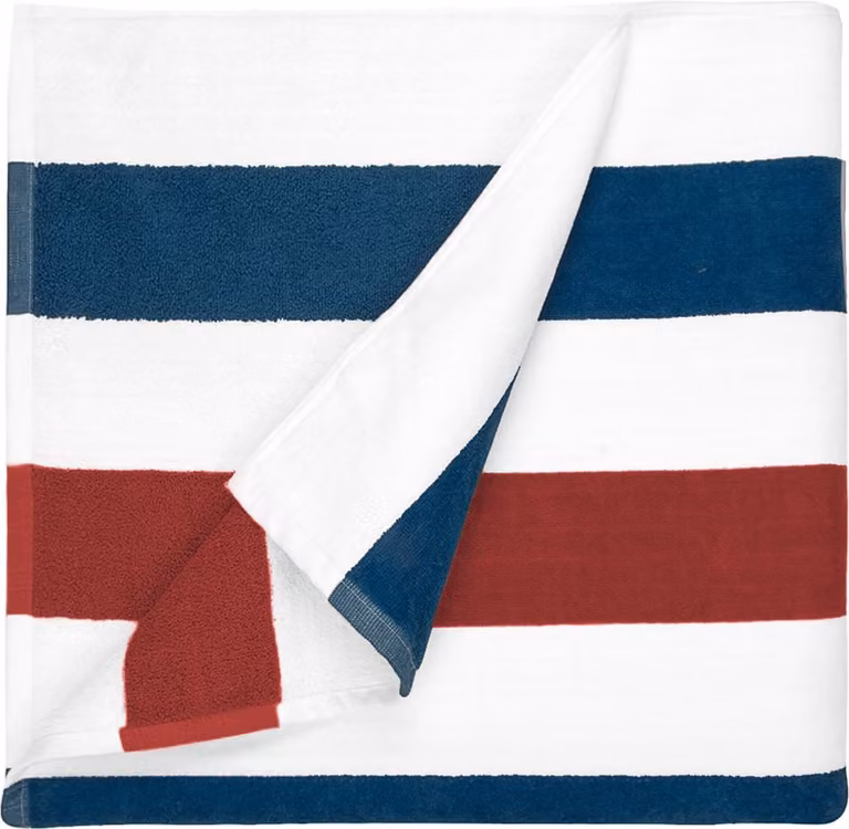 The One Towelling Gestreept Strandlaken - 90 x 190 cm - Marineblauw/Rood