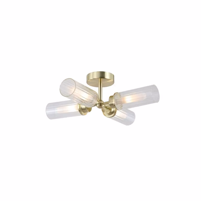 Searchlight Imperial 4-lichts plafondlamp - Goud/Messing