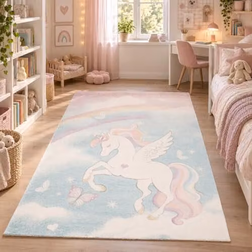 Pergamon Vloerkleed Maui Kids Pastel Eenhoorn voor de kinderkamer