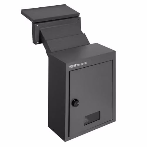 VEVOR Wandbrievenbus inbouw, zwart, robuust staal, B/D/H: 32,0 x 15,8 x 43,0 cm