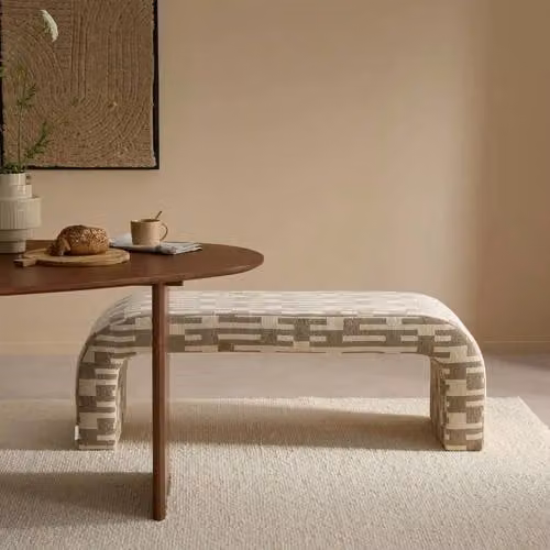NOUS Living eetkamerbank Cannes 140 cm met stoffen bekleding