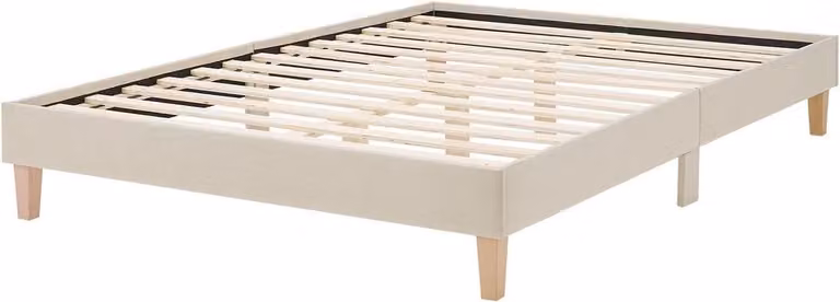 Gestoffeerd Futonbed Frame zonder Hoofdbord - Beige - 140 x 200 cm