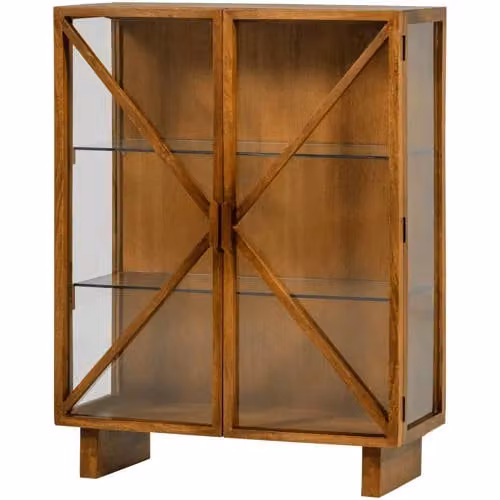 WOOOD Kella Kast 2-Deurs - Mango Hout - Bruin - B: 100 cm, D: 44 cm, H: 132 cm