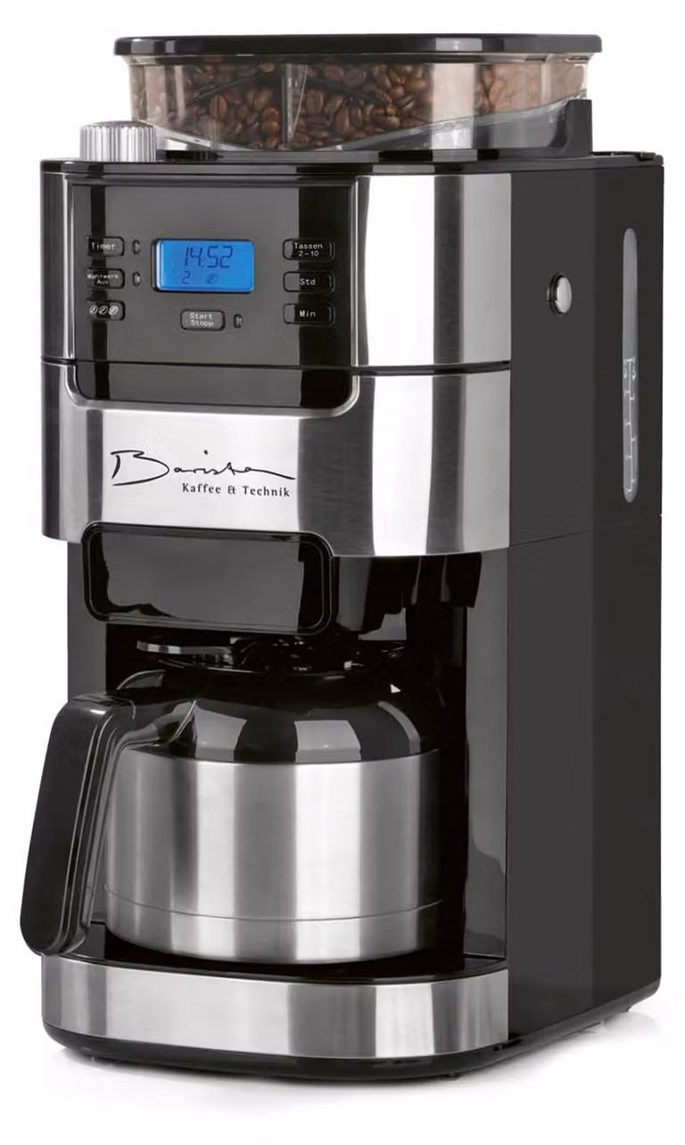Barista 04570 filterkoffiemachine met geïntegreerde maler, geïsoleerde kan en timer voor 10 kopjes